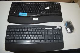 *Two Computer Keyboard by Microsoft and Logitech (salvage)