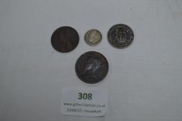 Silver 1914 Shilling plus Other Older Coinage