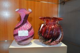Two Studio Glass Vases