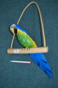 Painted Wooden Parrot