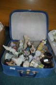Small Case of Pottery Figures Including Clowns, e