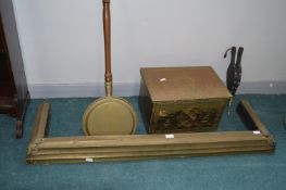 1930's Brass Fireside Fender plus Coal Box, etc.