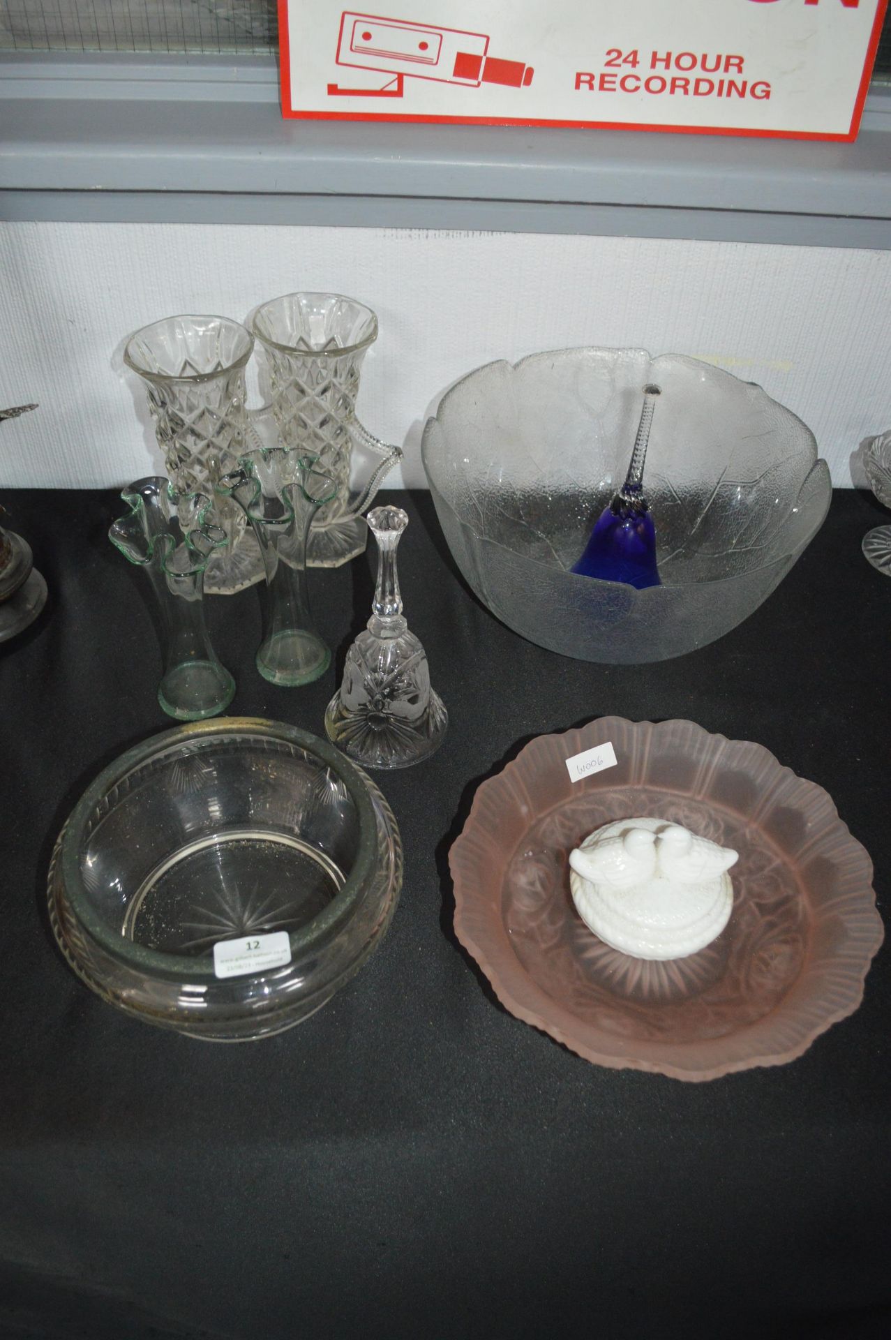 Vintage Glassware, Punch Bowl, Vases, etc.