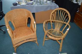 Two Cane Conservatory Chairs