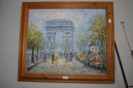 Acrylic on Canvas French Arc De Triomphe