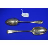 Pair of Hallmarked Silver Spoons by William Eley & William Fern, London 1797 ~119g total