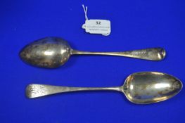 Pair of Hallmarked Silver Spoons by William Eley & William Fern, London 1797 ~119g total
