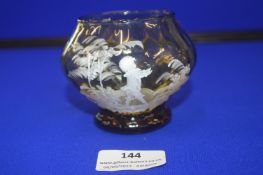 Mary Gregory Small Amber Glass Vase