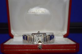 Cartier Tank Francaise Ladies 18ct White Gold 75.0GM Watch & Bracelet Model: 2403