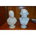 Two Parian Busts of Mendelssohn and Sir Walter Scott