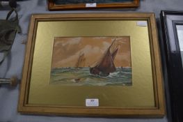 Gilt Framed Maritime Watercolour (indistinct signa