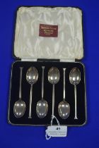 Cased Set of Six Silver Teaspoons Hallmarked Sheffield 1963 ~40g