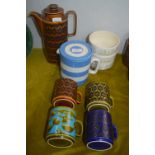 Hornsea Pottery Mugs, Bowls, Coffee Pot, and a T.G Green Lidded Jug