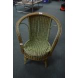 Green Painted Wicker Bedroom Chair