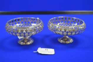 Pair of Small Hallmarked Silver Baskets, London and Birmingham 1913 ~56g each