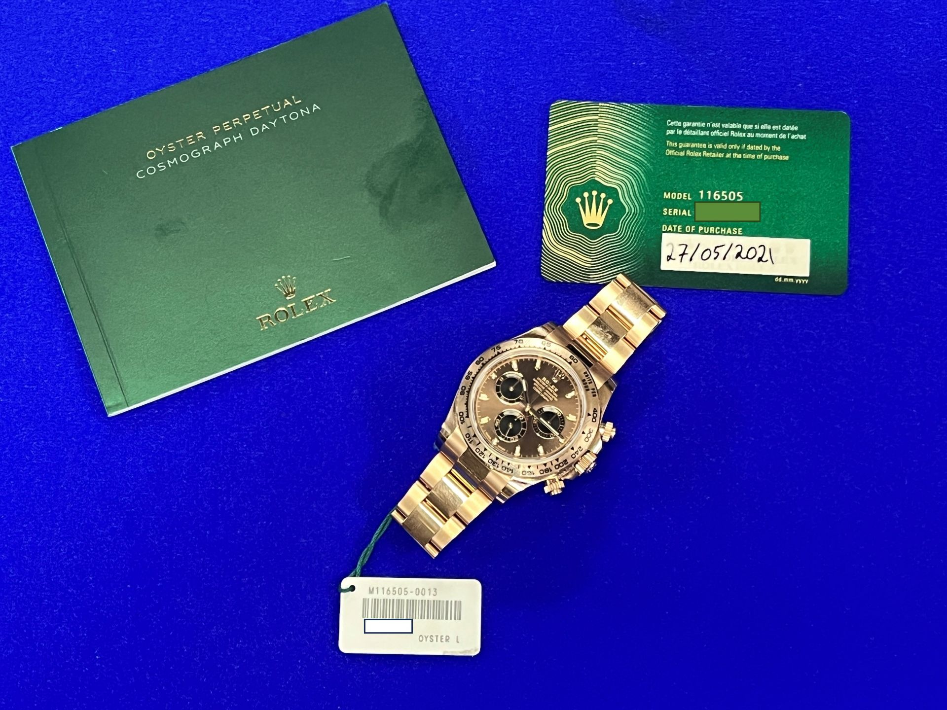 Rolex Daytona 2021 Model: 116505 - Rose Gold - Chocolate Dial