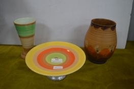 Shelley Vase, Deco Cake Stand and Vase
