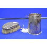 Silver Tankard Hallmarked Birmingham 1977 ~370g plus Distressed Silver Clothes Brush