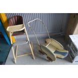 Childs Highchair and a Dolls Pram