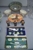 Royal Doulton Dishes, Dickens Figures, plus Porcelain Flower Posies