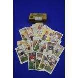 Vintage Tin Containing Twenty-Eight Chix Football Bubblegum Cards From The 1950's