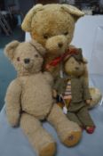 Three Vintage Teddy Bears