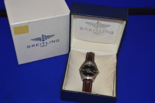Breitling Aerospace Model: E56061 Gents Titanium Watch on Brown Leather Strap