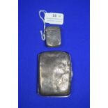 Silver Cigarette Case (AF) and Vesta ~67g total