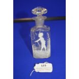Mary Gregory Stoppered Bottle - Child with Butterflies
