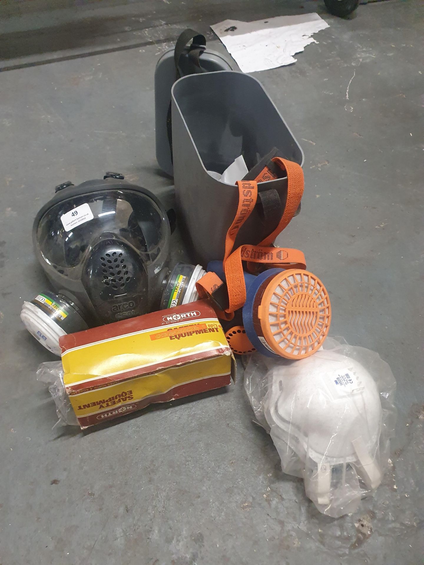 * assortment of respirators and filters