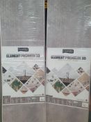 * 2 x packs Grosfillex Element Premium 3D wall cladding - Mesh Concrete Light (3 x 260cm x 50cm -