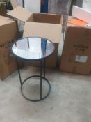 * Holden metal frame side table with glass top.