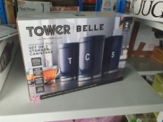 * Tower midnight blue storage canisters