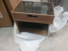 * Turin Bedside table RRP £580 (with small chip to glass as in pictures) - 600wx 400d x 540h