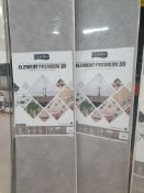 * 2 x packs Grosfillex Element Premium 3D wall cladding - Scratched Concrete Light (3 x 260cm x 50cm
