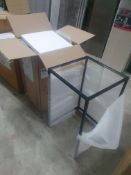 * Hepburn nest of 3 tables RRP £320 - matt black geometric frame with glass top. Small 300w x 300d x