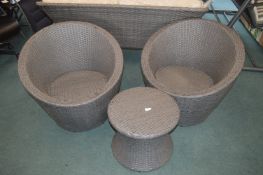 *Rattan Style Patio Set Comprising Two Bucket Seat