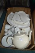 White Pottery Vase, Dishes, Teapots, etc.