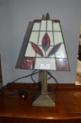 Leaded Glass Tiffany Style Table Lamp (working)