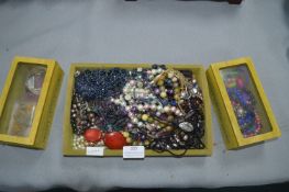 Tray and Boxes of Costume Jewellery