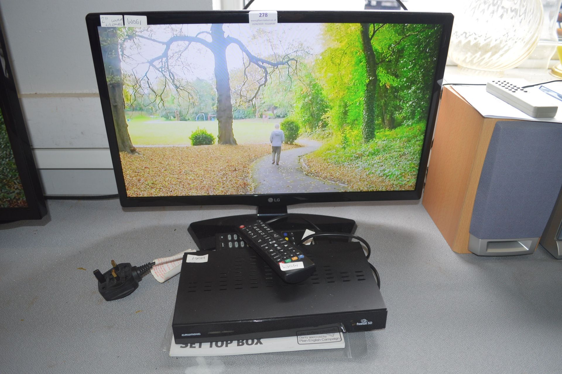 LG 21" TV (working condition) with Remote, and Gru