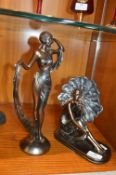Two Art Deco Lady Figurines