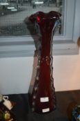 Large Red Studio Glass Vase