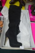 Top Shop Brittany Two Ladies Black Knee Boots Size