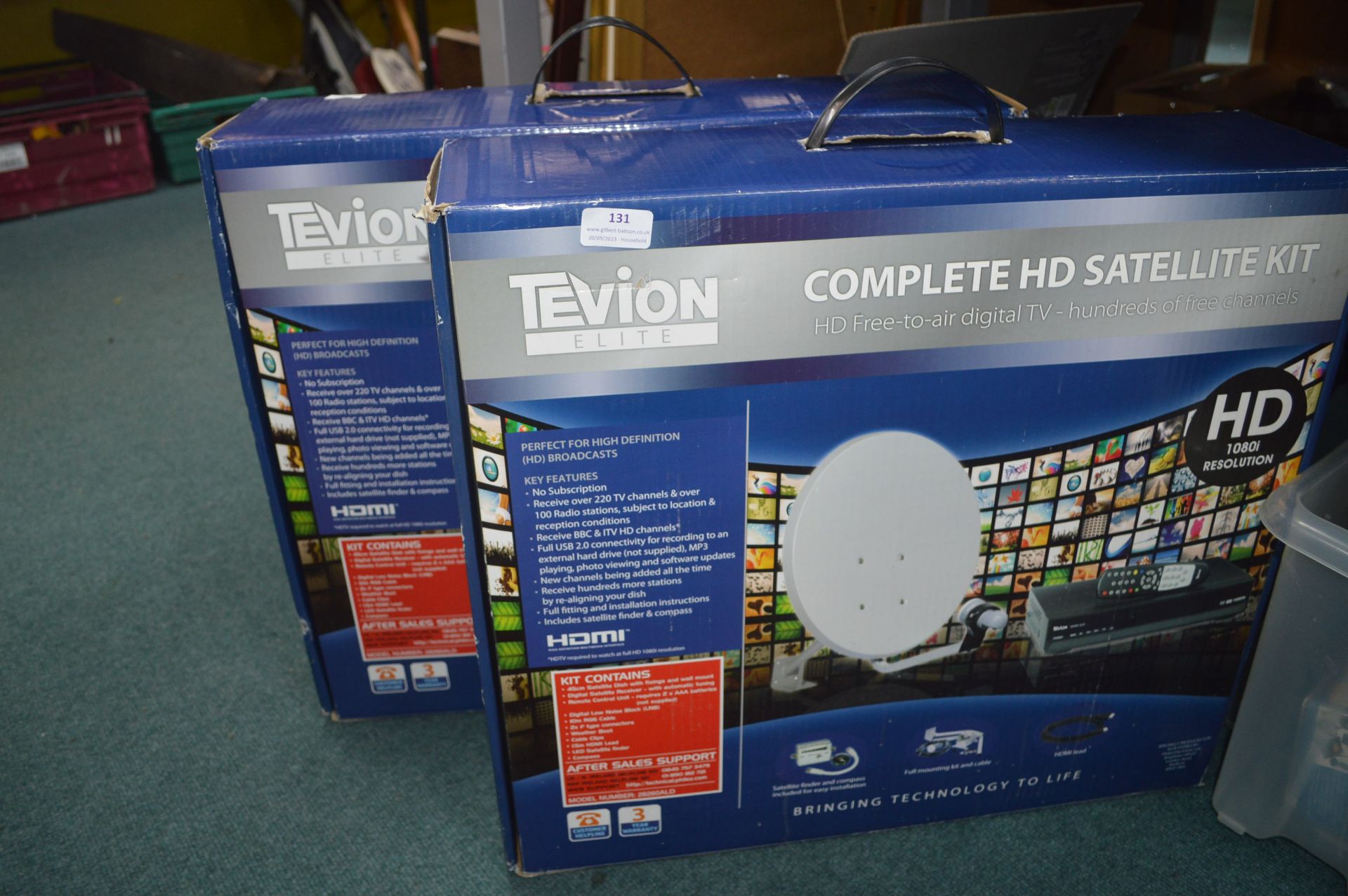 Two Tevion Complete HD Satellite Kits
