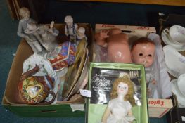 Pottery Items, Figurines, etc. plus a Vintage Doll