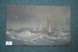 Small Oil on Canvas Sailing Ship Picture (AF - req