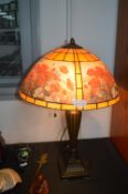 Leaded Glass Lampshade with Poppy Design