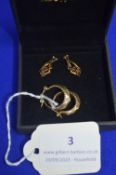 Two Pairs of 9ct Gold Earrings (one with garnets) ~2.93g total