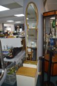 Two Gilt Framed Mirrors and Two Vintage Laundry Ba